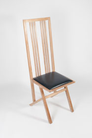 Oak chair with leather seat